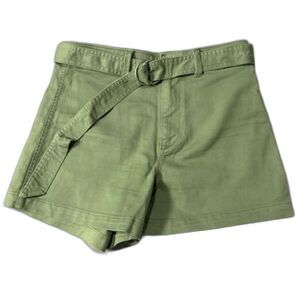 GAP High Rise Belted Shorts Women's Size 4 Olive Green 4" Inseam Cotton